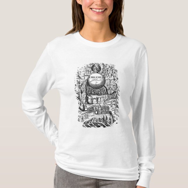 T-shirts Frontispiece aos "emblemas" de George Wither, 1635 (Frente)