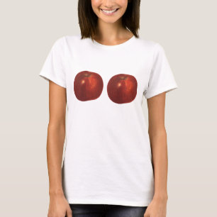 T-shirts Fruta Comida Vintage, Maçã Vermelha Orgânica De