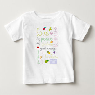 T-shirts fruta do espírito do bebê cristão