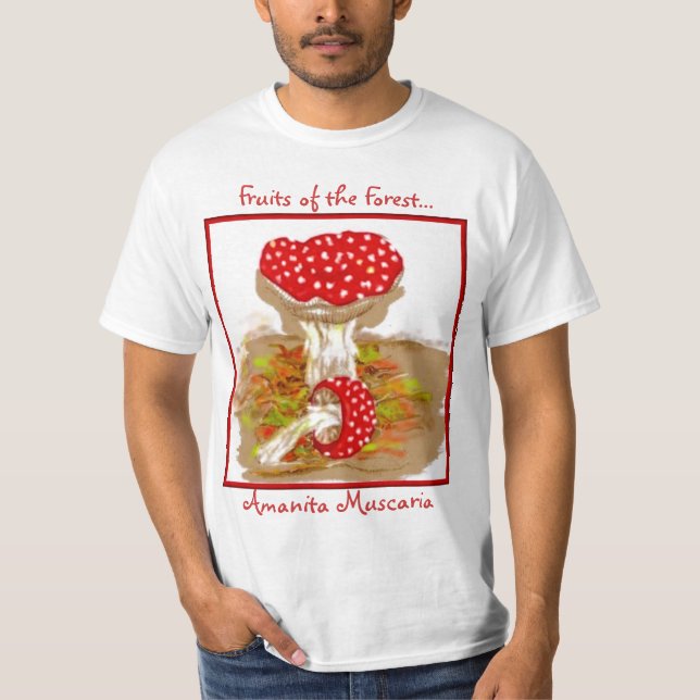 T-shirts Frutas do amanita Muscaria da floresta (Frente)