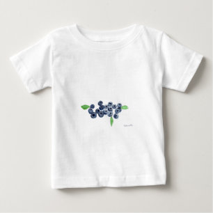 T-shirts Frutas mirtilos cozinha aquarela comida rústica