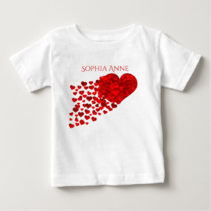T-shirts Fuga dos corações dos confetes personalizados