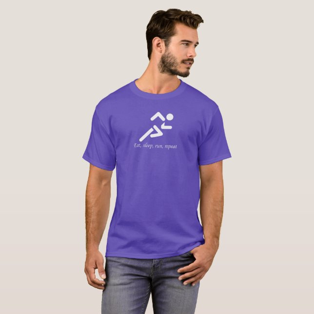 T-shirts Funcionamento. Coma, durma, funcione, repita (Frente Completa)