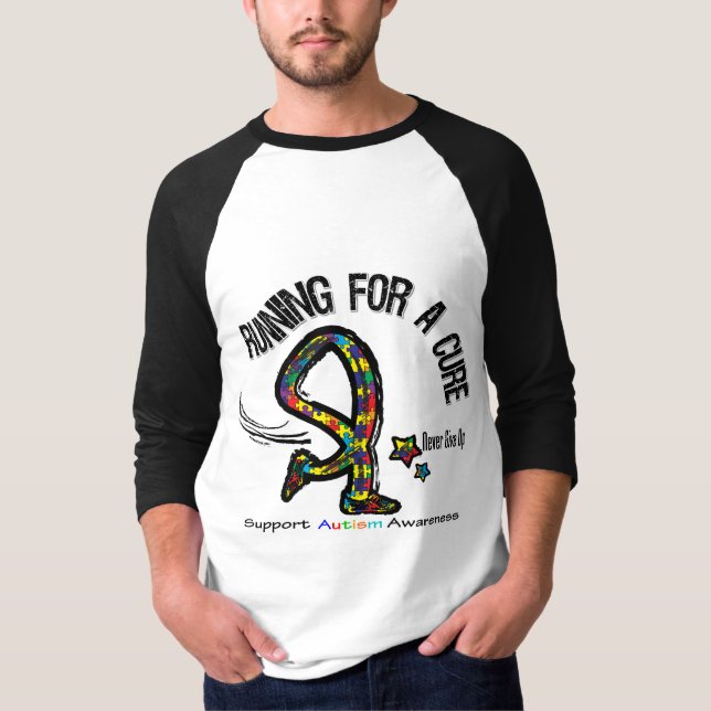 T-shirts Funcionamento para um autismo da cura (Frente)