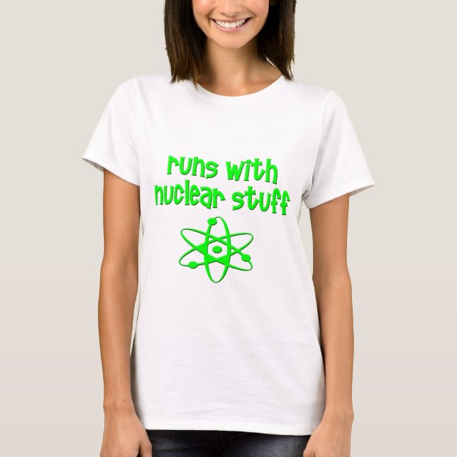 T-shirts Funcionamentos com material nuclear (Frente)