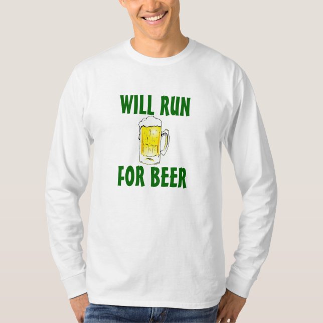 T-shirts Funcionará para a cerveja (Frente)