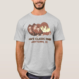 T-shirts Funcionarios de Restaurante Personalizado da Comid