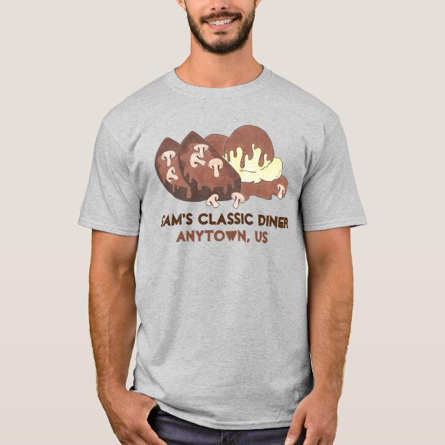 T-shirts Funcionarios de Restaurante Personalizado da Comid (Frente)