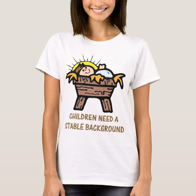 T-shirts fundo estável do jesus (Frente)