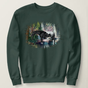 T-shirts Fundo preto da cachoeira do cavalo do Appaloosa