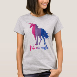 T-shirts Funny Bisexual Flag Colors Unicorn "Não sou Mito"