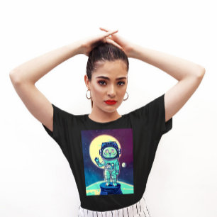 T-SHIRTS FUNNY DE CAT ASTRONAUT