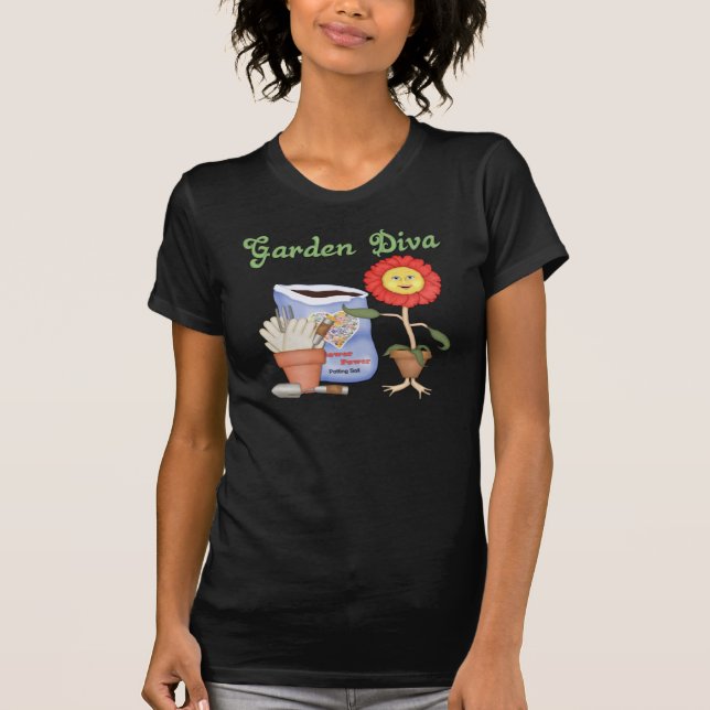T-shirts Funny Garden Diva (Frente)
