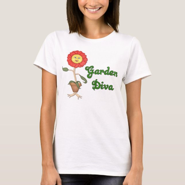 T-shirts Funny Garden Diva (Frente)