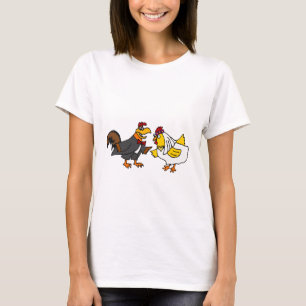 T-shirts Funny Hen Bride e Rooster Groom Weding