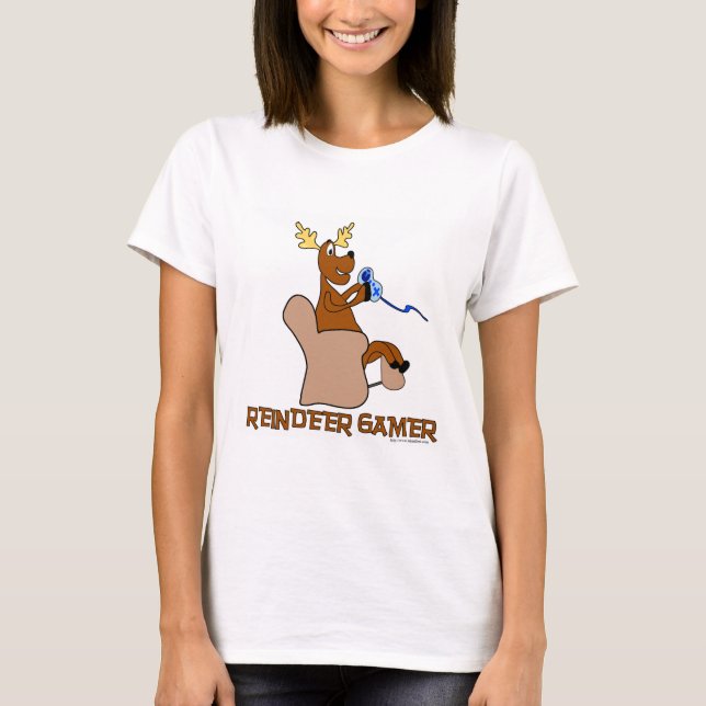 T-shirts Funny Reindeer Gamer (Frente)
