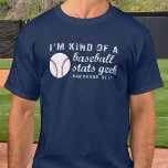 T-shirts Funny Vintage Baseball Stats Geek Baseball Fan<br><div class="desc">A camiseta perfeita para alguém que realmente gosta de beisebol e sabe tudo sobre o jogo - eles são um Geek/Nerd da Baseball Stats. O texto do estilo Vintage em desgosto diz, "Eu sou um Geek do Baseball Stats e Orgulho dele" para treinadores, jogadores de beisebol, fãs, pais de beisebol,...</div>