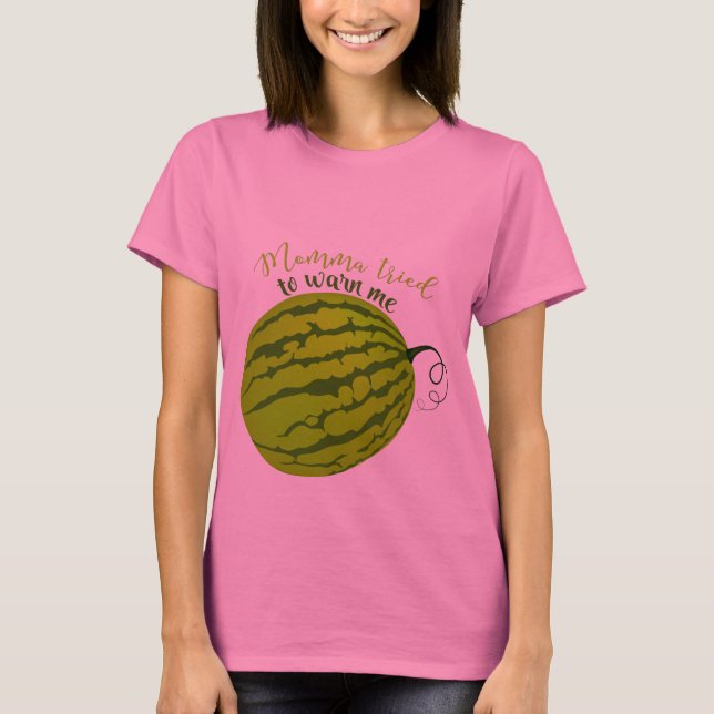 T-shirts Funny Watermelon Belly (Frente)