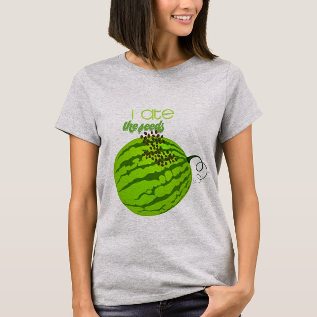 T-shirts Funny Watermelon - Eu Comi As Sementes (Frente)