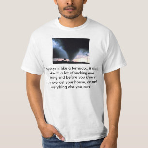 T-shirts Furacão contra o casamento