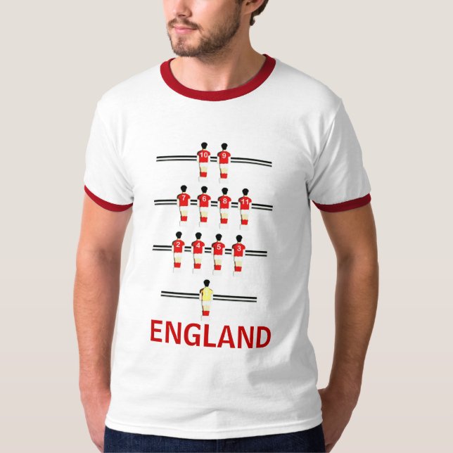 T-shirts Futebol 4-4-2 da mesa de Inglaterra (Frente)