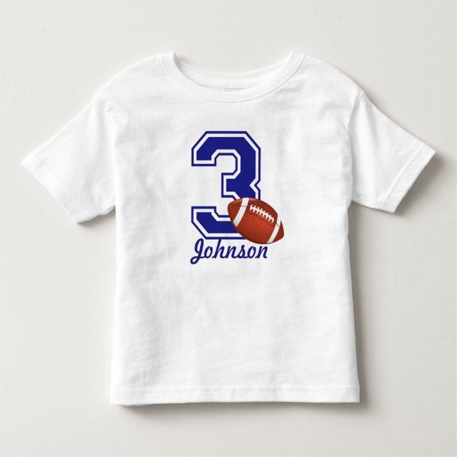 T-shirts futebol aniversário de 3 anos personalizado (Frente)