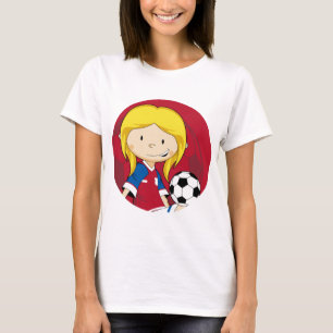 T-shirts Futebol bonito do futebol dos desenhos animados