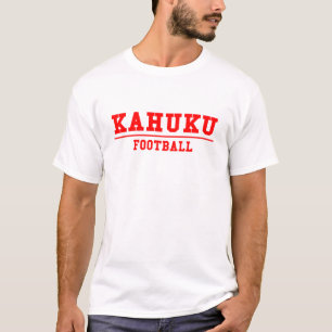 T-shirts Futebol vermelho dos incursores de Kahuku