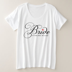 T-shirts Futuro Casamento Personalizado de Script Preto da 