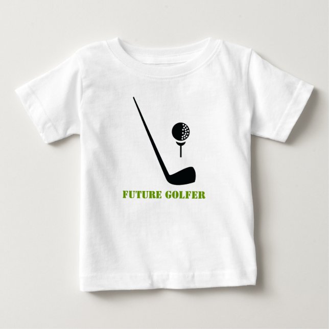 T-shirts Futuro clube de golfe e bola preto, verde personal (Frente)