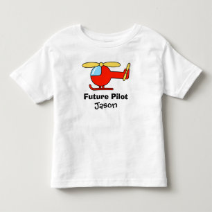 T-shirts Futuro piloto para crianças com helicóptero de bri