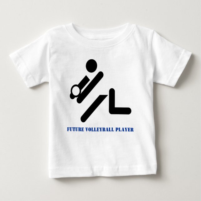 T-shirts Futuro voleibol preto, azul personalizado (Frente)