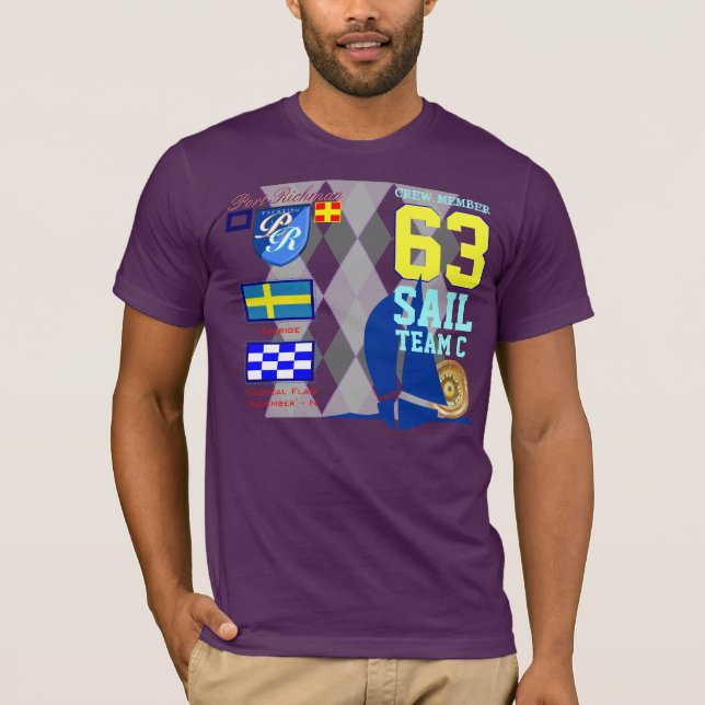 T-shirts Fuzileiro naval Argyle de Richman do porto da (Frente)