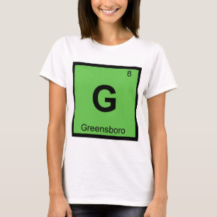 T-shirts G - Greensboro Carolina do Norte Símbolo Químico