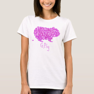 T-shirts G.T-shirt cor-de-rosa do porco w/Single Poopie