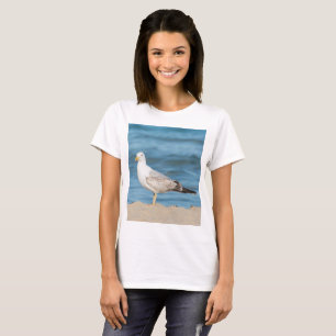 T-shirts Gaivota caminhando na praia