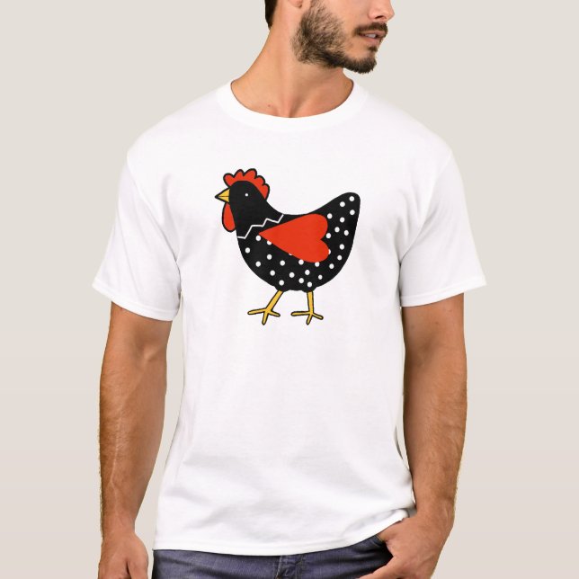 T-shirts Galinha bonito das bolinhas (Frente)