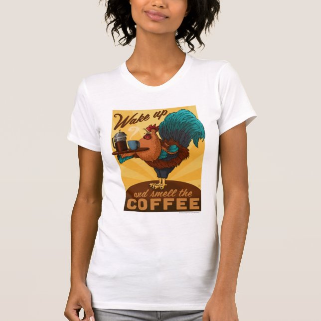 T-shirts Galo - Acordar e cheiro ao café (Frente)