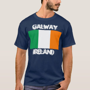 T-shirts Galway, Ireland com bandeira irlandesa