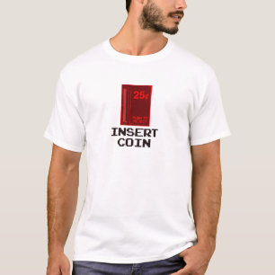 T-shirts Gamer clássico - introduza a moeda