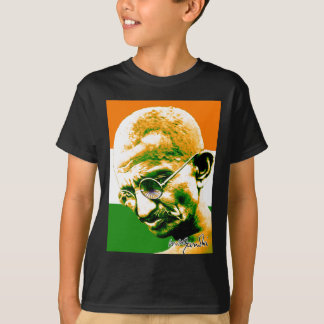 T-shirts Gandhi em verde alaranjado e no branco com
