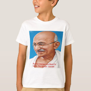 T-shirts Gandhi & Seja a Mudança Citação