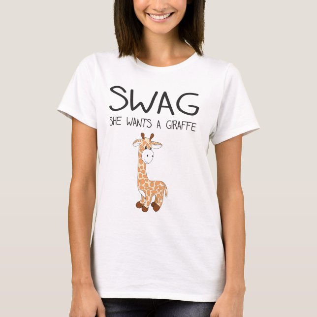 T-shirts GANHOS quer um girafa (Frente)