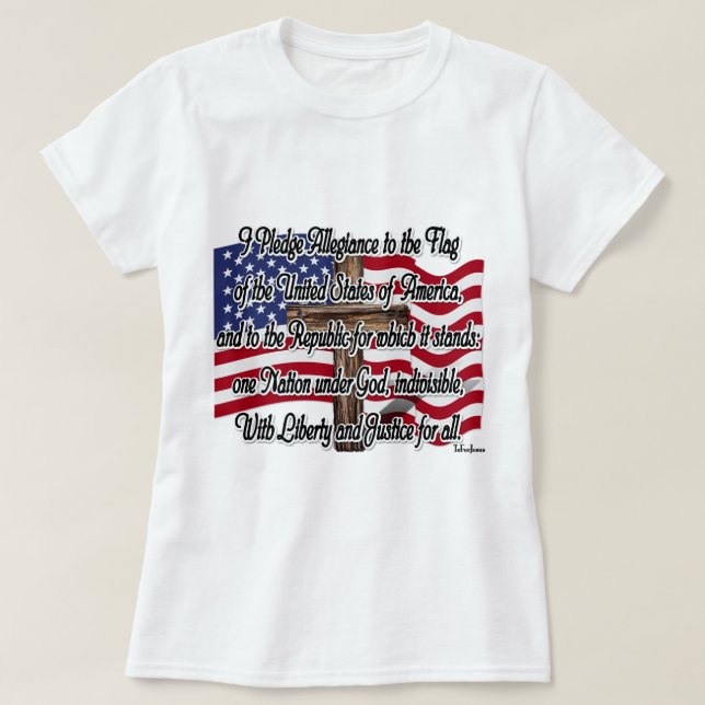 T-shirts Garantia da fidelidade com bandeira e cruz dos (Frente do Design)