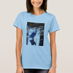 T-shirts garça-real de grande azul
