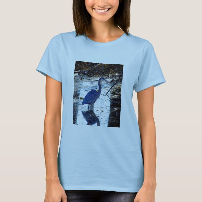 T-shirts garça-real de grande azul (Frente)