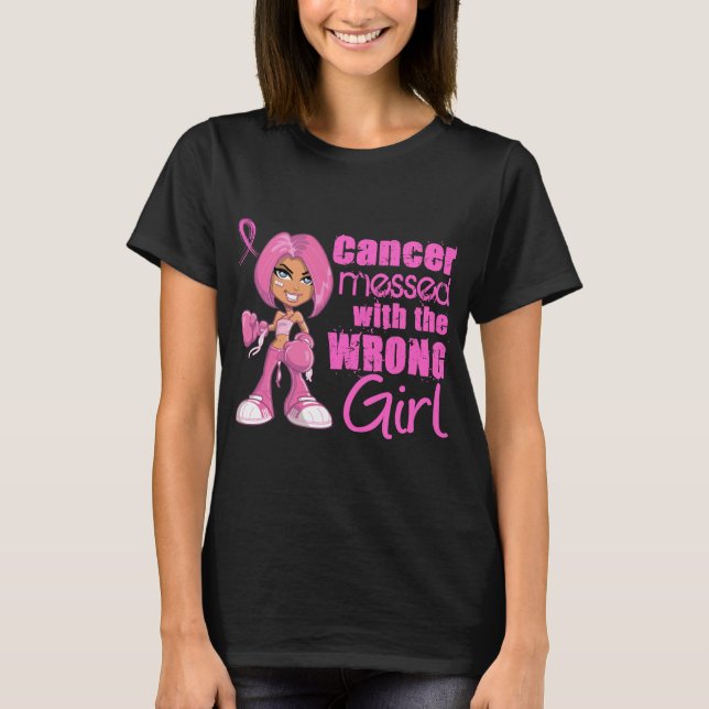 T-shirts Garota de Combate do Cancer 1 (Frente)