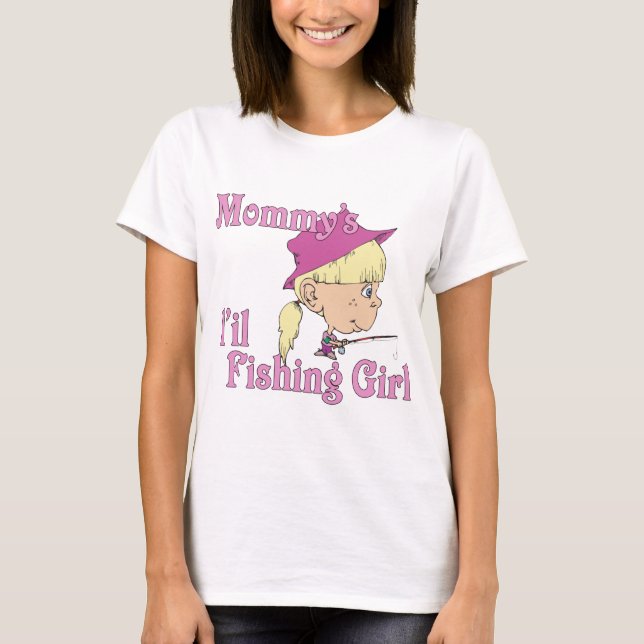 T-shirts Garota de Pesca mamãe (Frente)