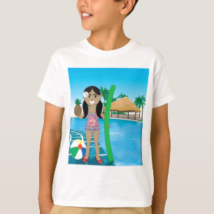 T-shirts Garota de Piscina Havaiana