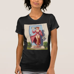 T-shirts Garota do Pin-Up do Jornal da Manhã